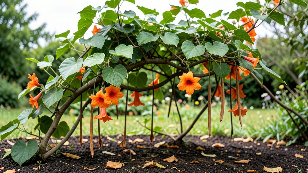 Trumpet Vine Seed Pods: Stress-Free Twist-Release Harvesting Technique