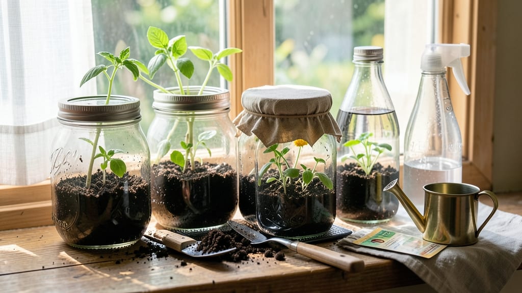 Seed Starting Old Jars: Zero-Waste Greenhouse for Seedlings